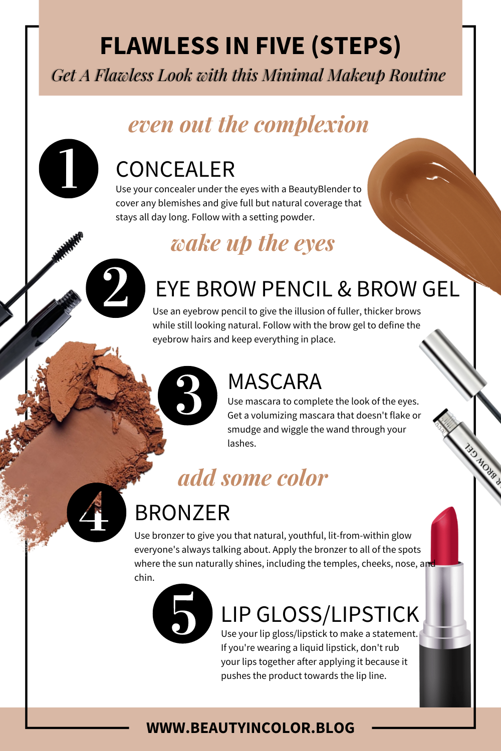 minimal makeup routine - steps